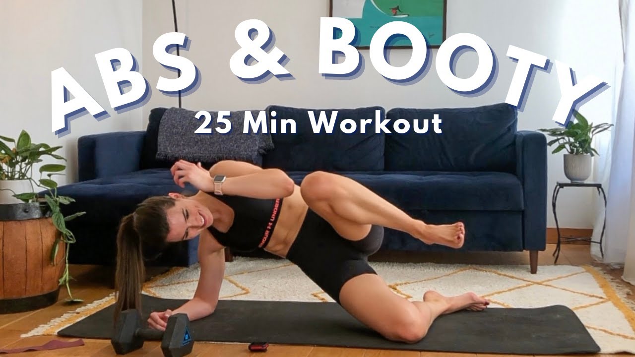 INTENSE ABS & BOOTY Workout | 25 Minutes, 3 Circuits, 1 Dumbbell