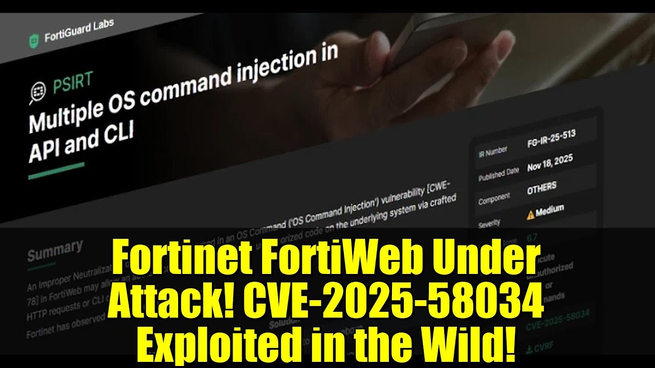 Fortinet FortiWeb Under Attack! CVE-2025-58034 Exploited in the Wild!