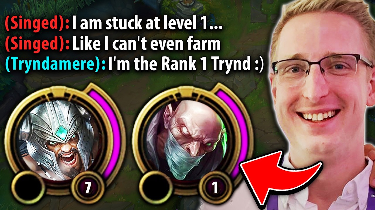 I made this MASTER Singed stay level 1 for TEN MINUTES straight... (HE GOT ABUSED)