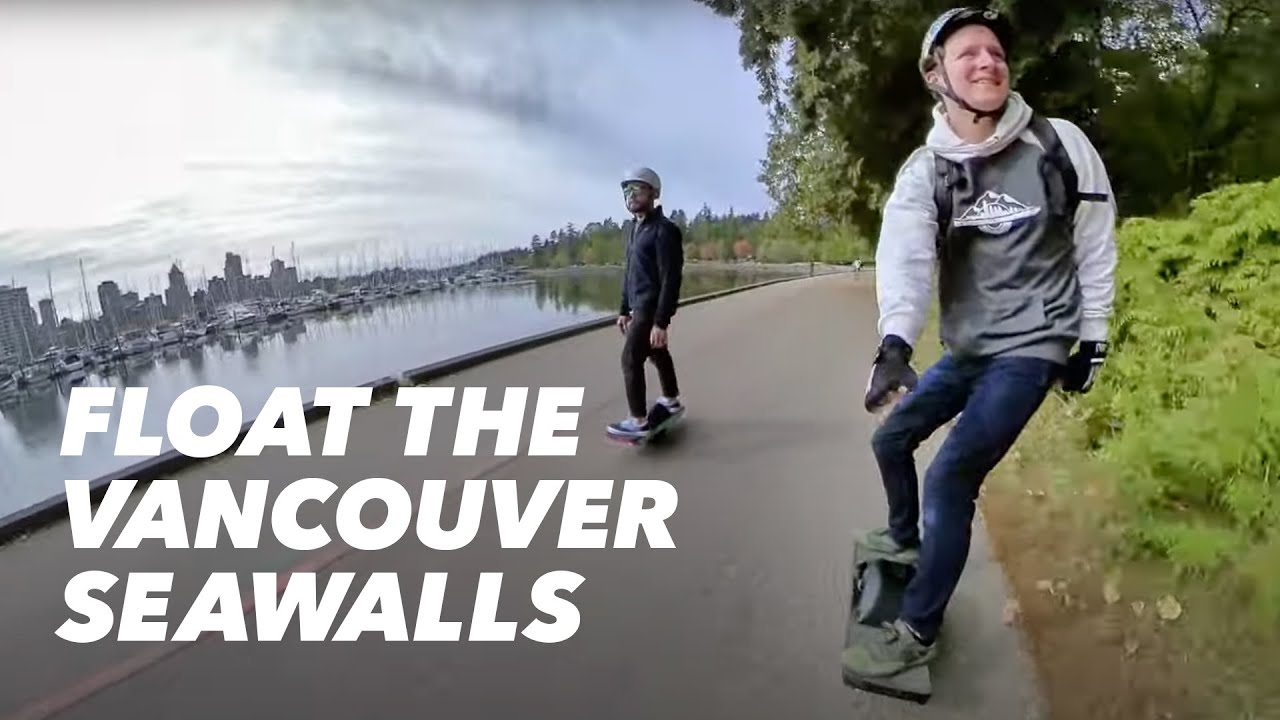 What a Onewheel group ride looks like in Vancouver, Canada