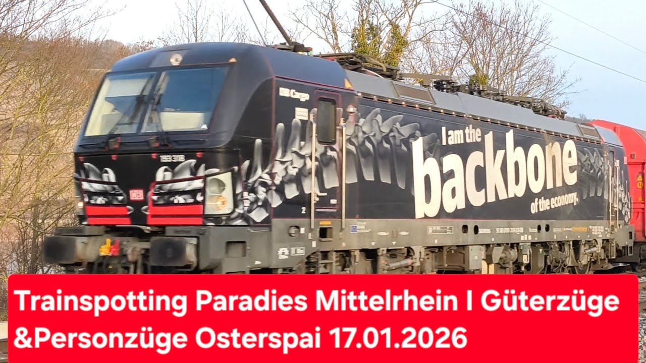 Züge im Trainspotting Paradies Mittelrhein I Osterspai I Güterzüge & Personenverkehr 17 01 26