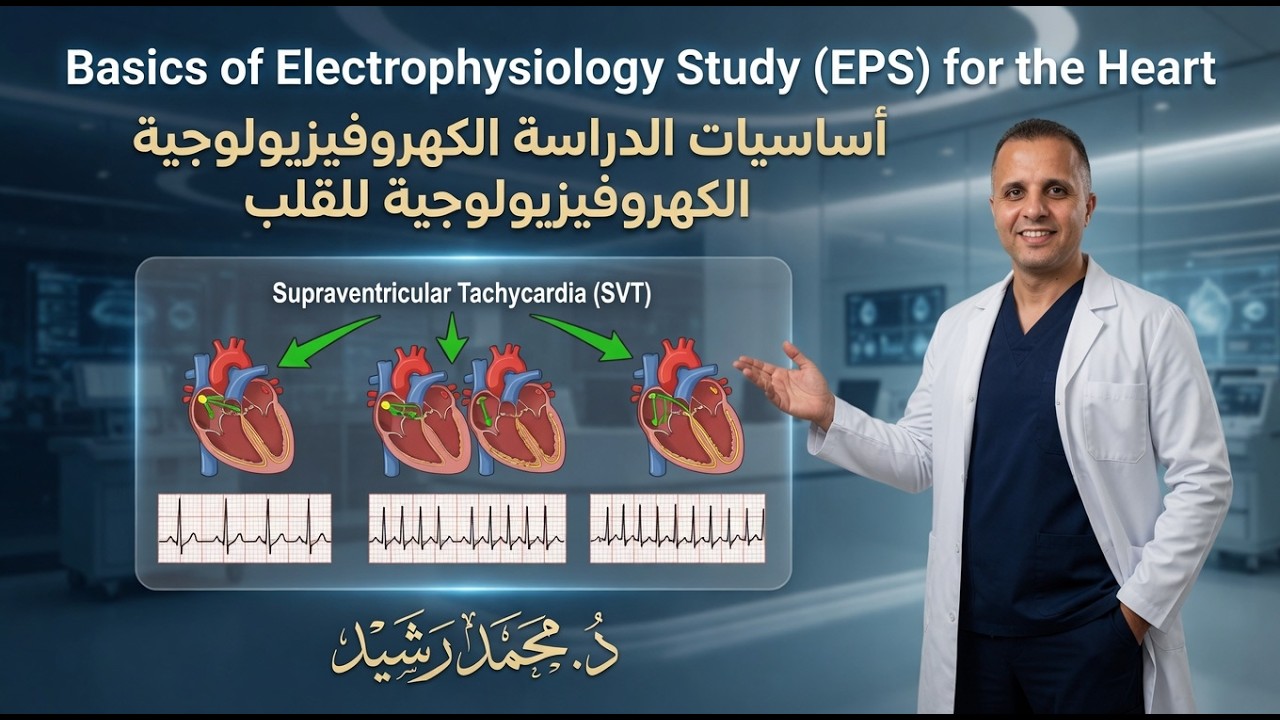 أساسيات الدراسة الكهروفیزیولوجیة للقلب(تحليل أنواع تسرع القلب فوق البطيني أثناء التسرع)Basic of EPS)