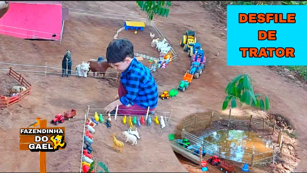 Fazendinha do Gael | desfile de trator e muita aventura na fazendinha de brinquedo | toy farm