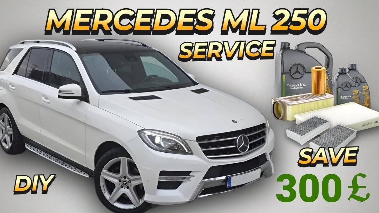 Mercedes ML 250 W166 2.2L 2.1L Полное обслуживание масляных и воздушных салонных фильтров. Руково...