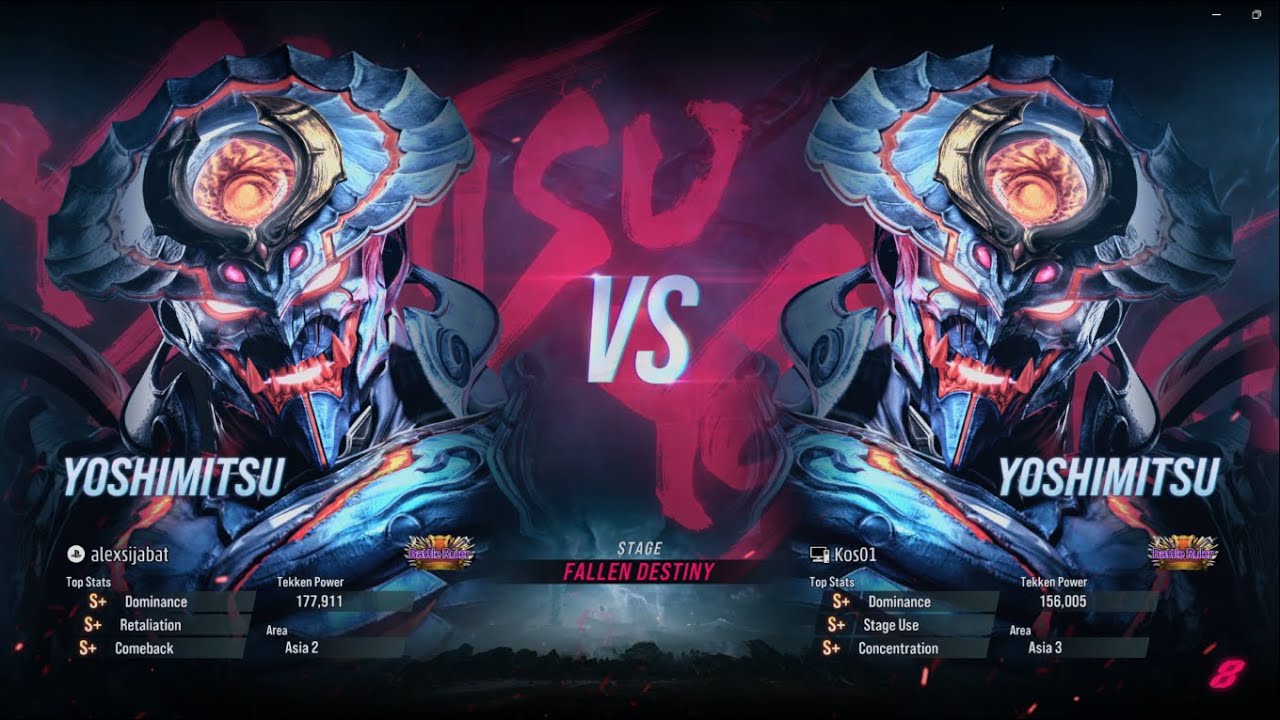 TEKKEN™8 Ranked Battle Ruler Yoshimitsu (alexsijabat | TP 177.911) VS Yoshimitsu (Kos01 |TP 156.005)
