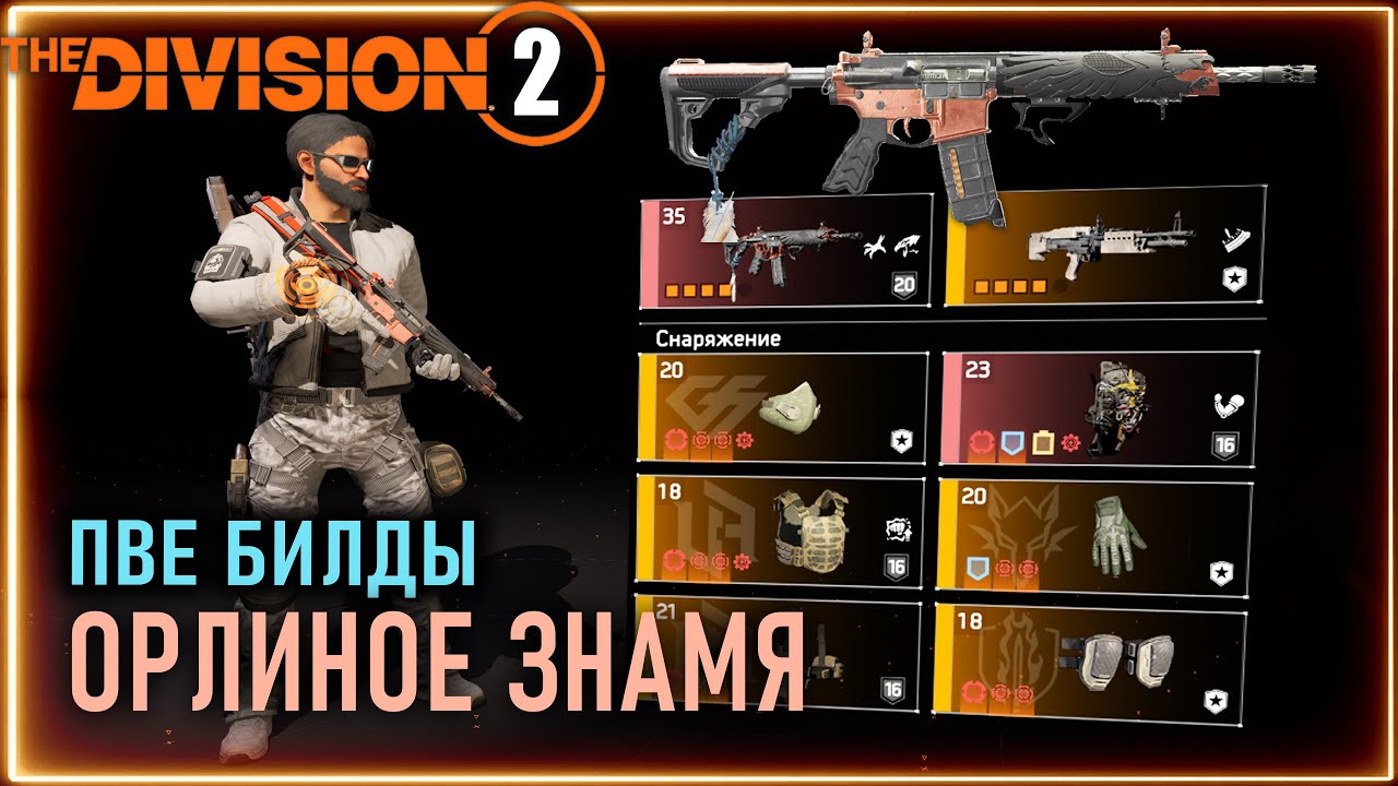 Орлиное знамя ⚡ ПВЕ билды ⚡ Желтый билд ⚡  Боевик ⚡ Division 2 билд новичкам
