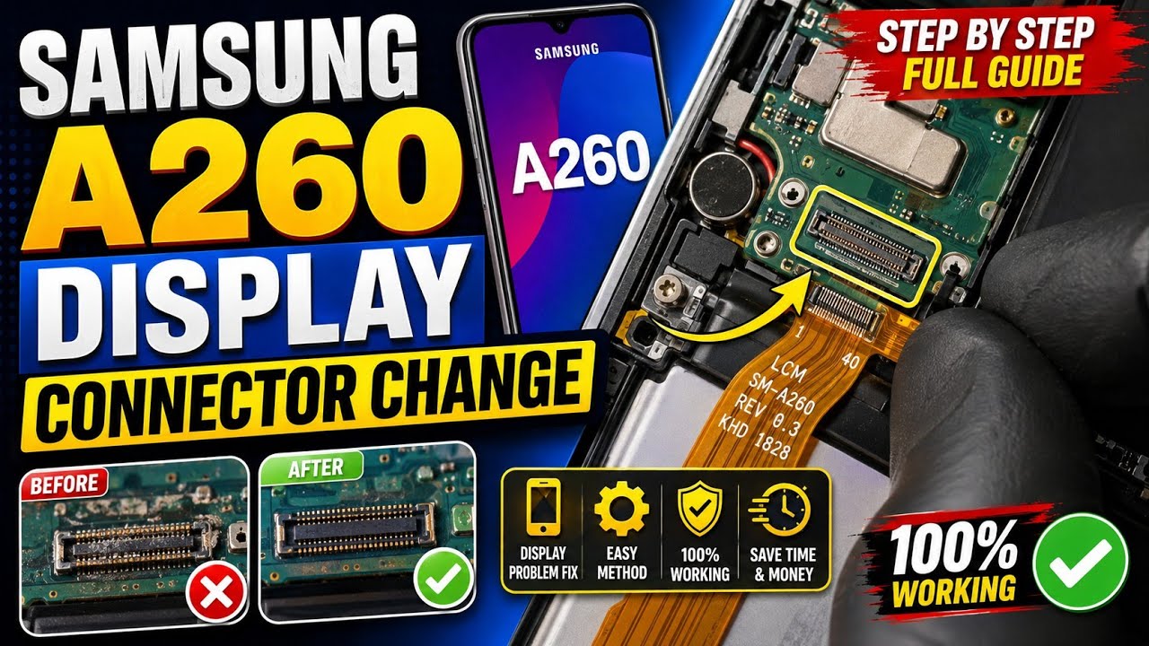 Samaung A260 Dicplay Connector Change | Samsung A2 Core Display Connector Kaise Badle