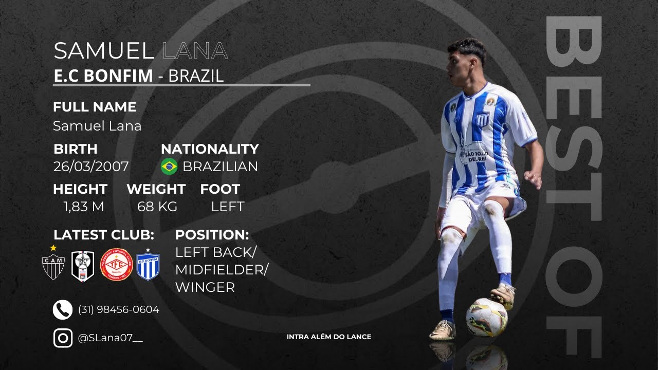 Samuel Lana | Lateral Esquerdo/Left Back | Material atualizado 2026