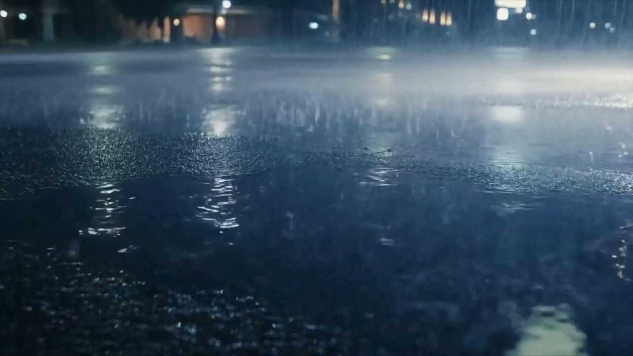 Rain Hitting Pavement Close Up ASMR