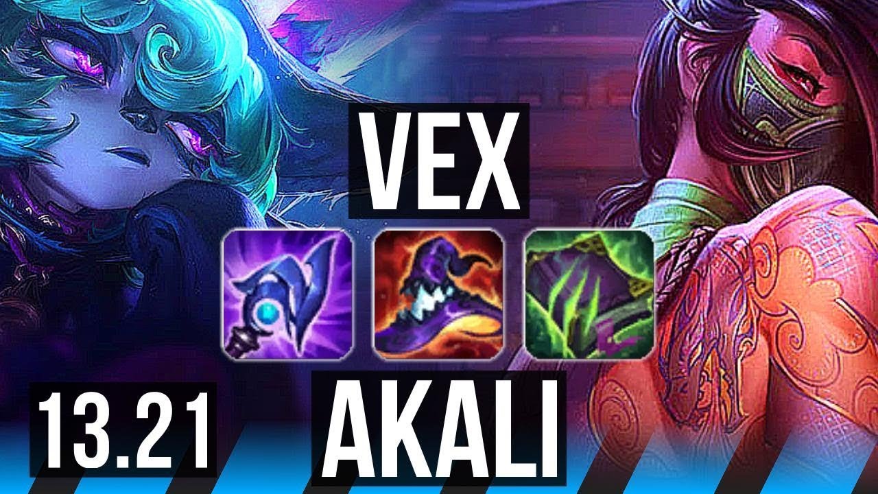 VEX VS AKALI (MID) | 13/5/8, Legendary, 7 solo kills, 300+ games