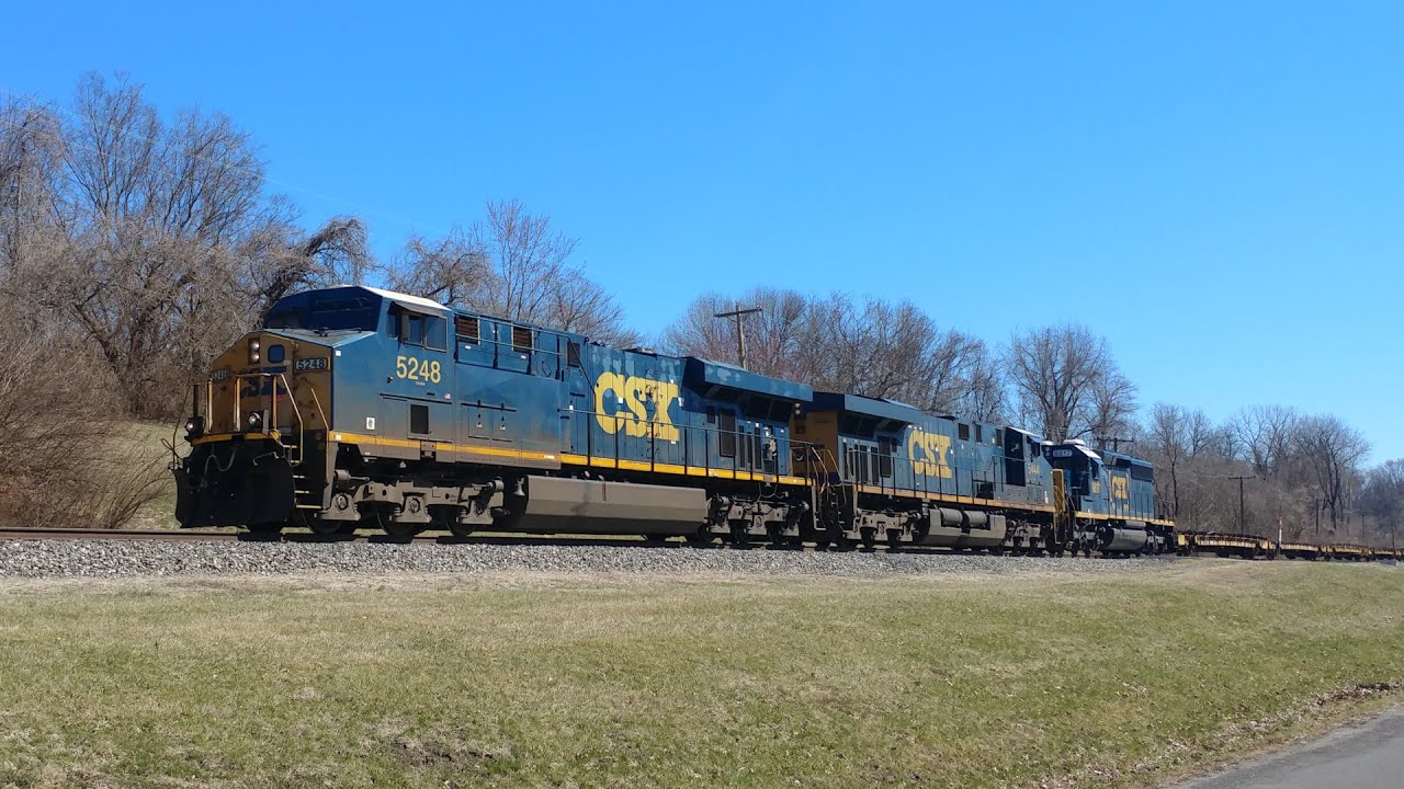 CSX Westbound, Caseyville, Illinois. 16 March 2019 (Out-of-service track) (Angle 1)