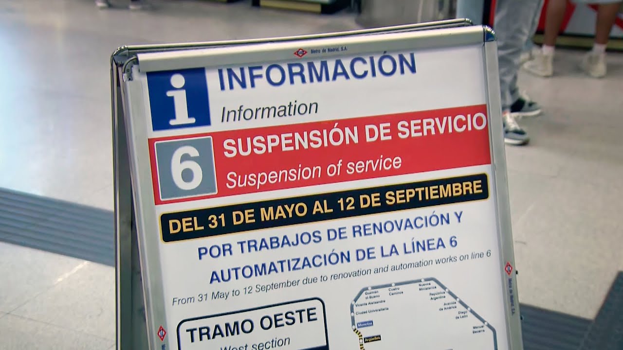 La L6 de Metro cierra desde este sábado entre Moncloa y Méndez Álvaro