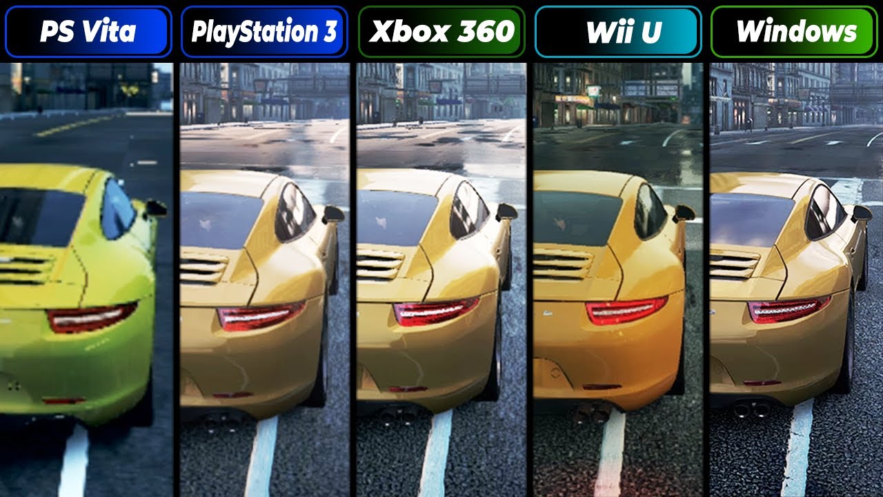 NFS Most Wanted (2012) |  PS Vita - PS3 - Xbox 360 - Wii U - PC | Graphics Comparison