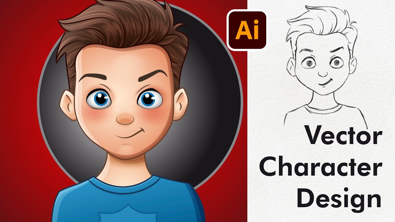 Male Cartoon Character Design - Digital Vector Drawing in Adobe Illustrator