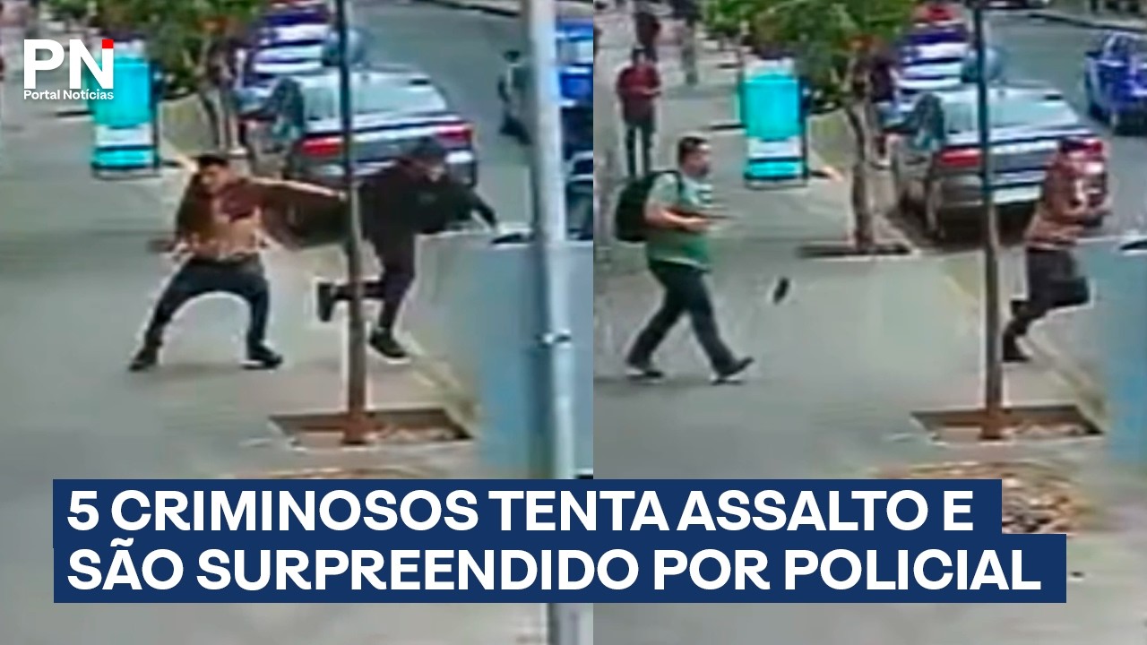 Grupo com 5 criminosos tenta assalto e &eacute; surpreendido por policial
