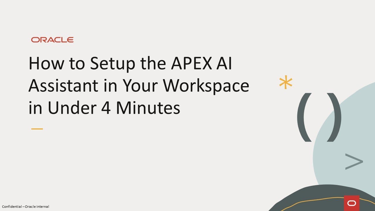 How to Setup the Oracle APEX AI Assistant in Your Workspace in Under 4 Minutes