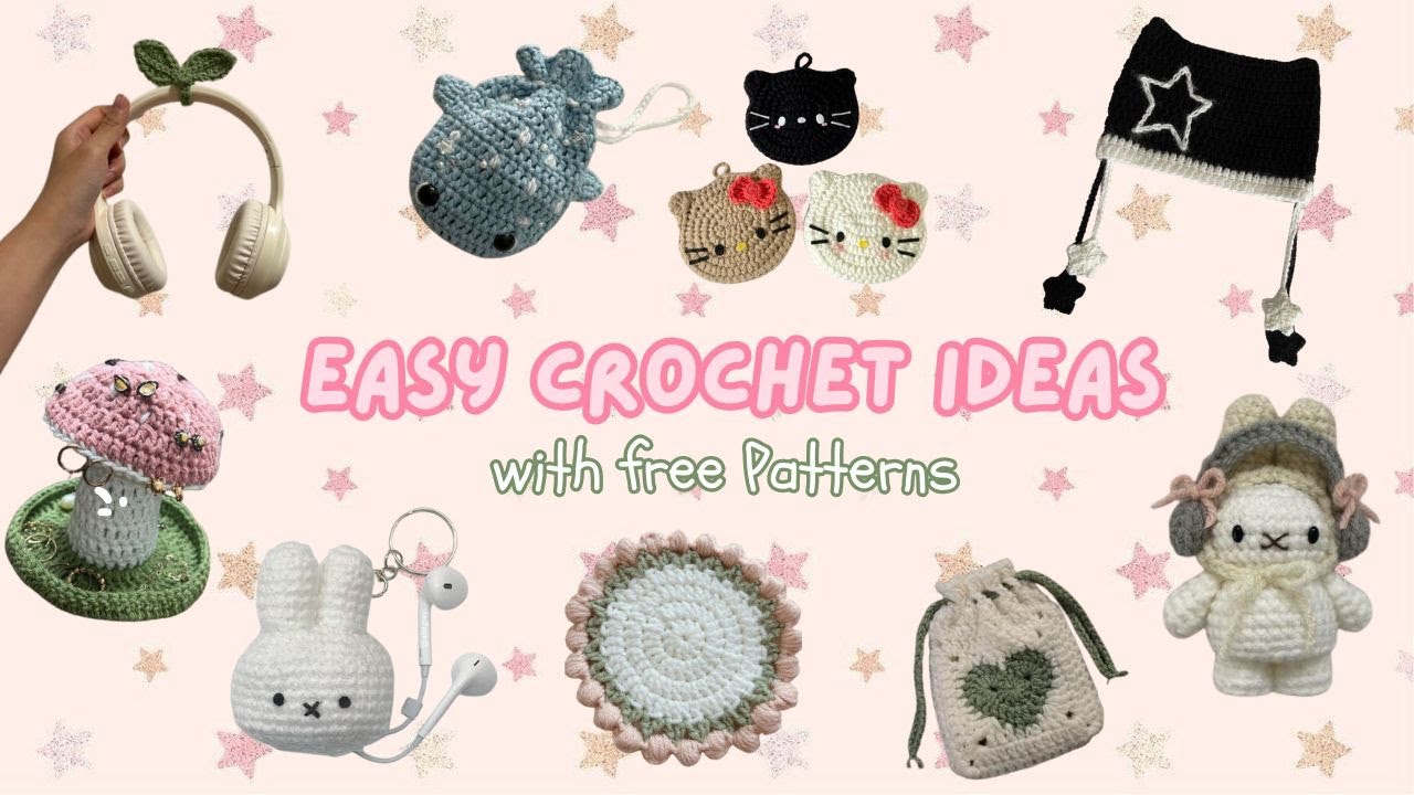 Идеи для вязания крючком для начинающих с БЕСПЛАТНЫМИ схемами 🎀