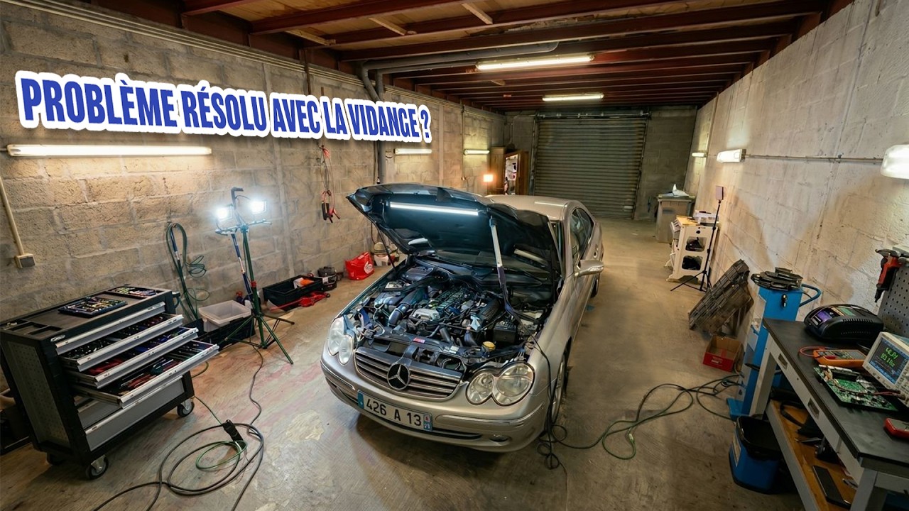 VIDANGE SUR UNE Mercedes‑Benz CLK 5 CYLINDRES 170 CH