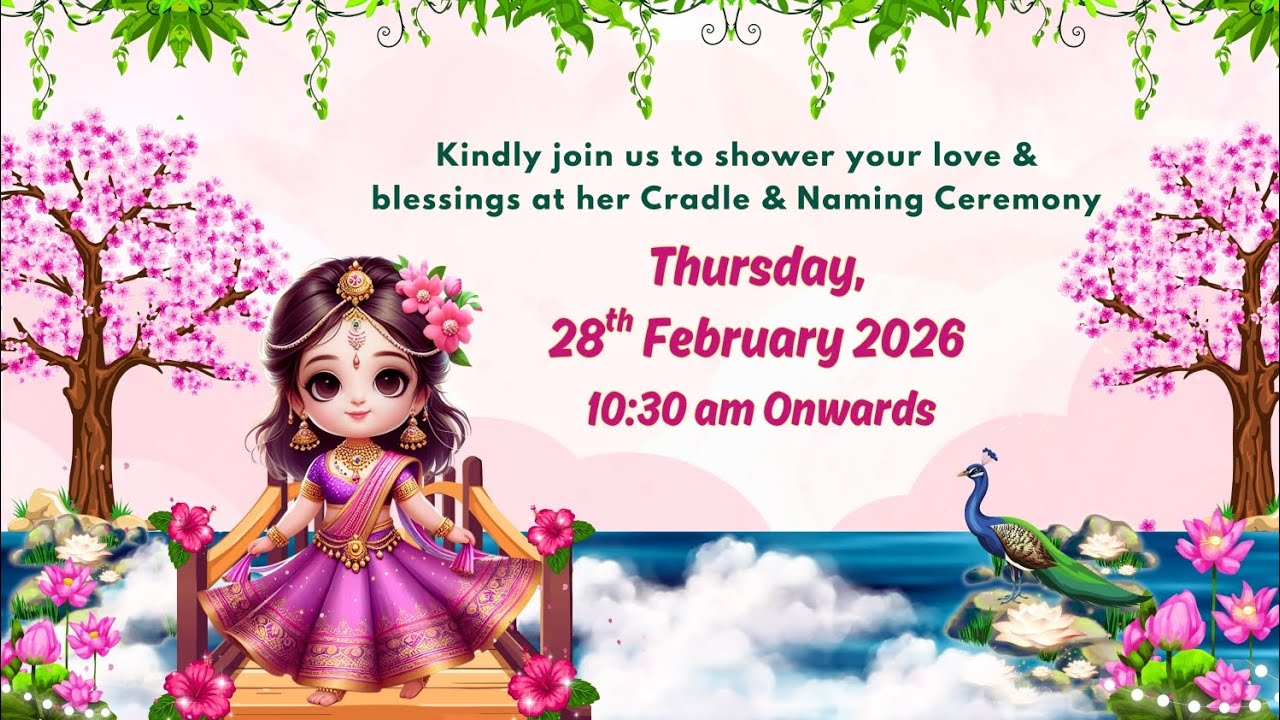 Cradle Ceremony & Naming Ceremony Invitation Video | Namkaran Digital Invite #video
