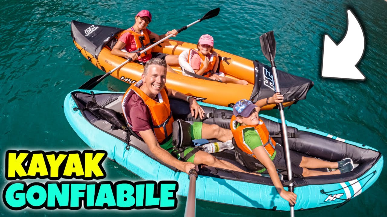 ATTRAVERSIAMO UN LAGO con il KAYAK GONFIABILE: Famiglia GBR