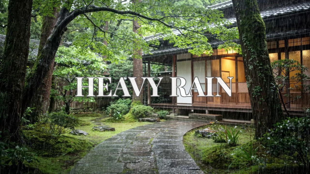 🔴 Incredibly Peaceful Heavy Rain Drip at Zen Stone Porch to Stop Overthinking Fast 🌙