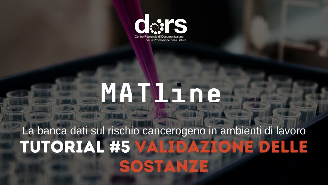 MATLINE - Tutorial #5 - La validazione delle sostanze
