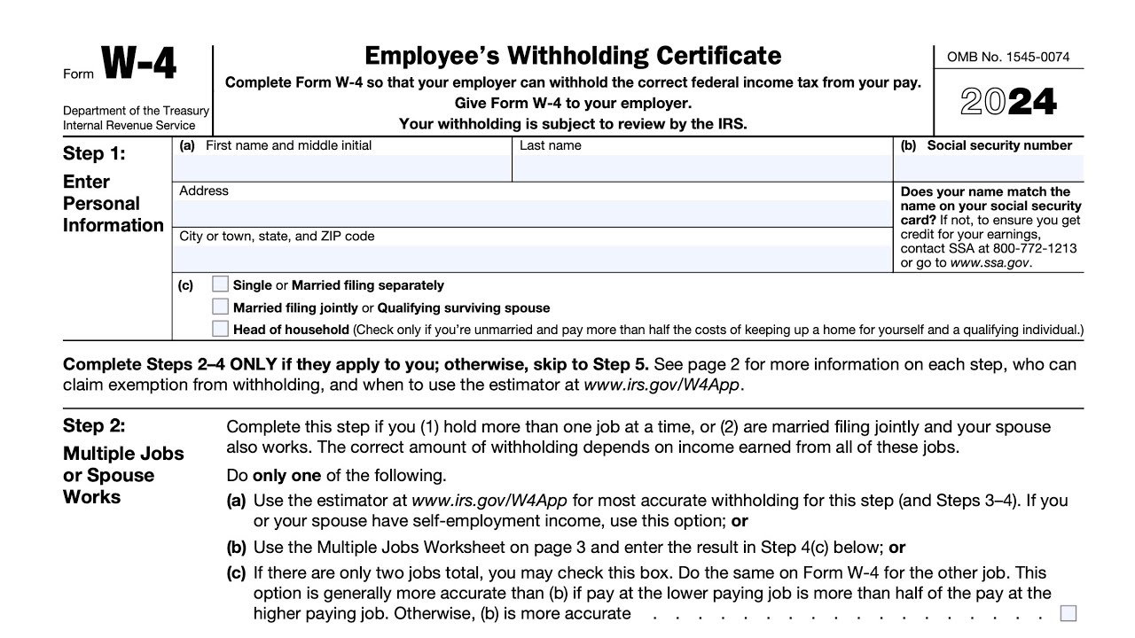 IRS Form W-4 walkthrough - ARCHIVE COPY ONLY