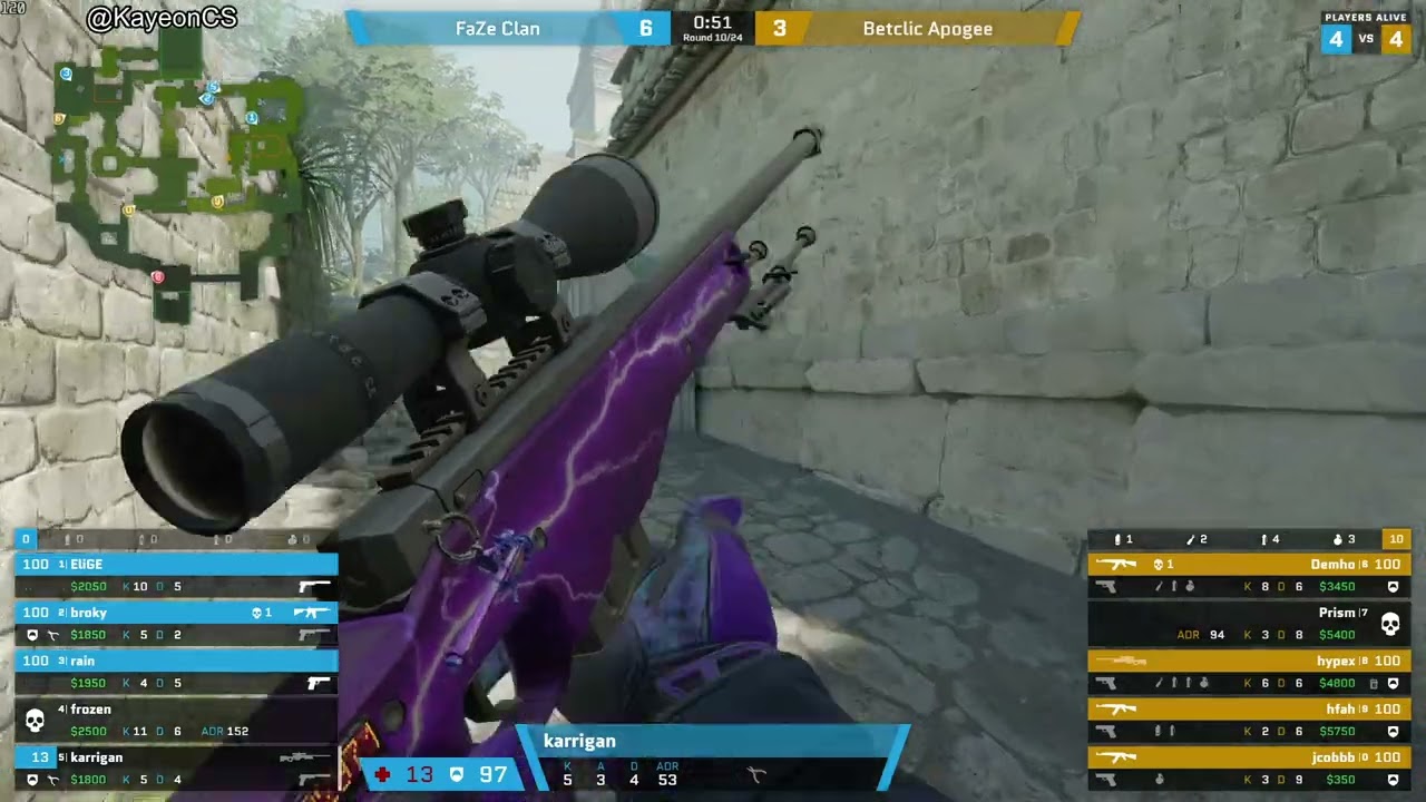 karrigan Demo ( 13-13 ) FaZe vs Apogee ( ANCIENT ) POV | PGL Bucharest 2025