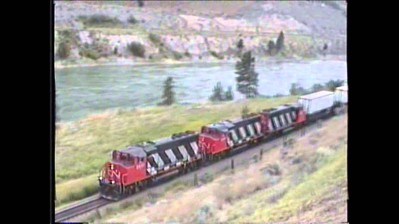 Vintage CN ~ CP Rail TOFC Truck Trailer Freight Trains ~ Thompson Canyon 1990s #19