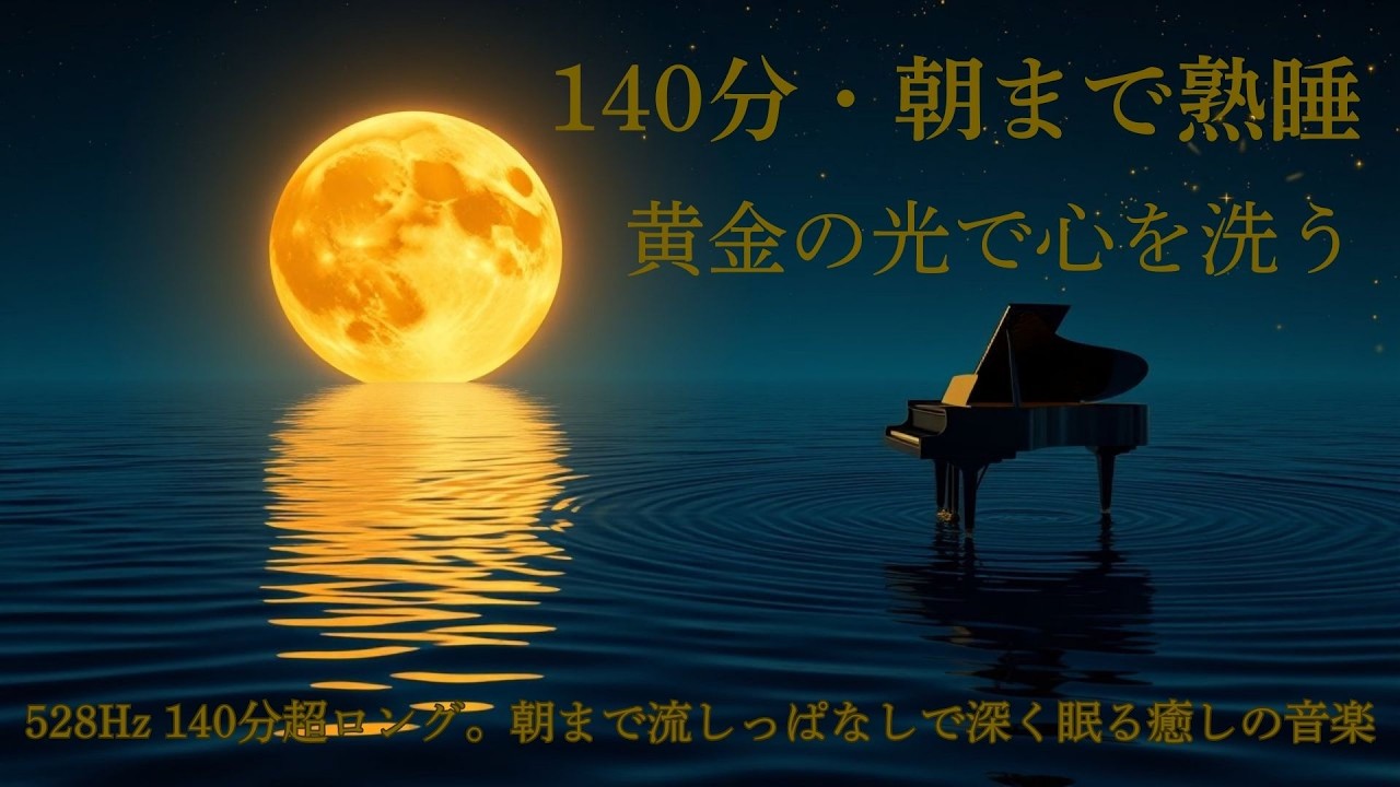【黄金の浄化】528Hz 140分超ロング。朝まで流しっぱなしで深く眠る癒しの音楽 | Pure Calm Healing - MINAMO