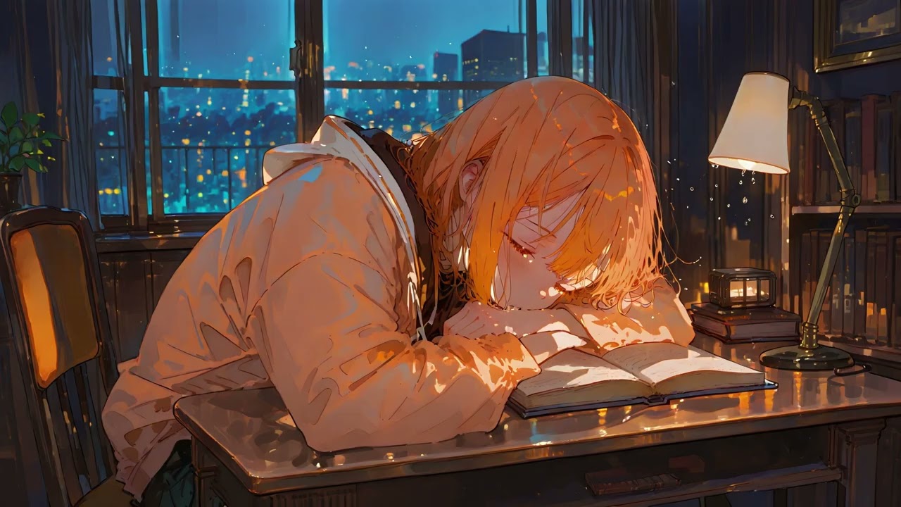 Study in a Rainy Library 🌧️ 深夜の図書室で集中する30分。心を整える癒やしのジャズ。Late Night Lofi Mix