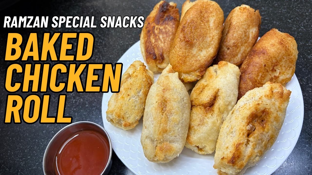 Baked Chicken Bread Rolls Recipe | Easy Evening Snacks | Crispy Without Deep Fry #snacksrecipes 
