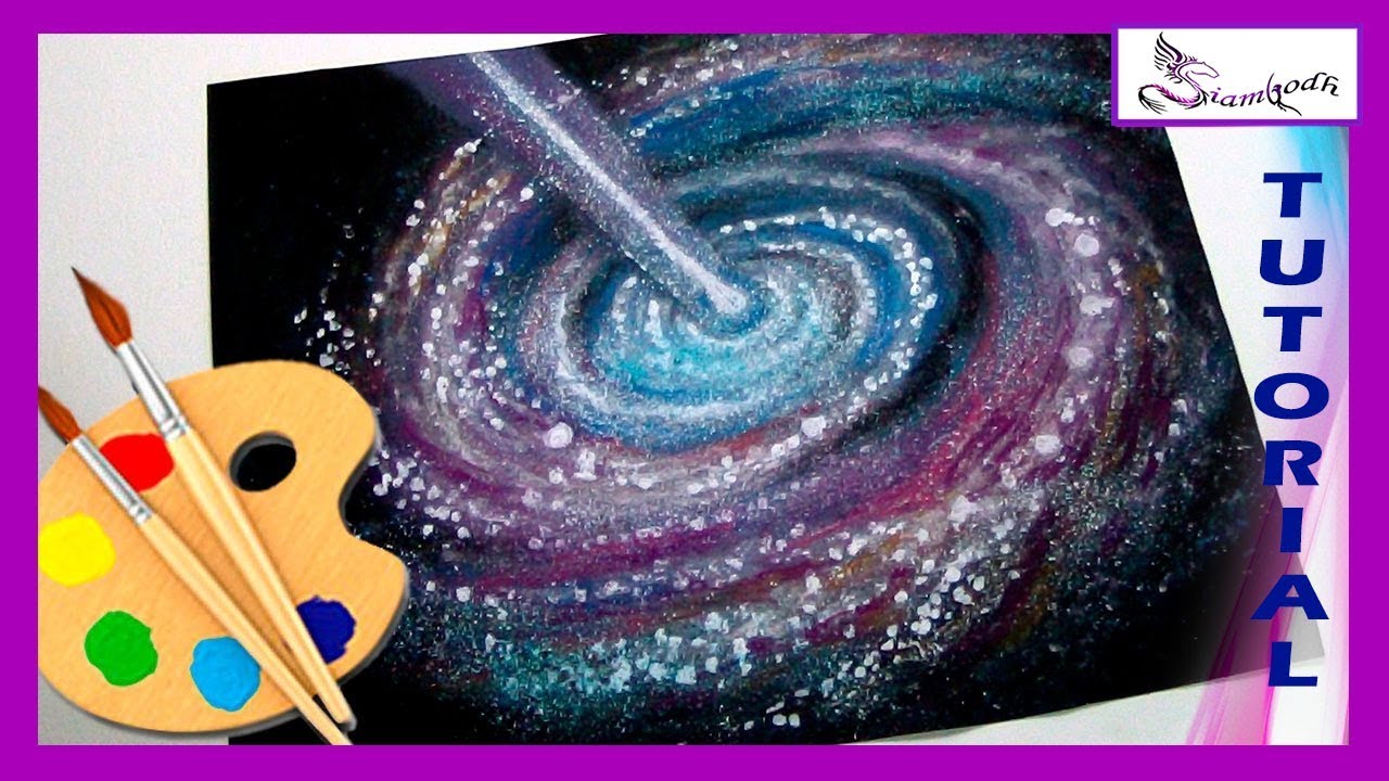 Como DIBUJAR GALAXIA 🎨 Espacio con Polvo de ESTRELLAS