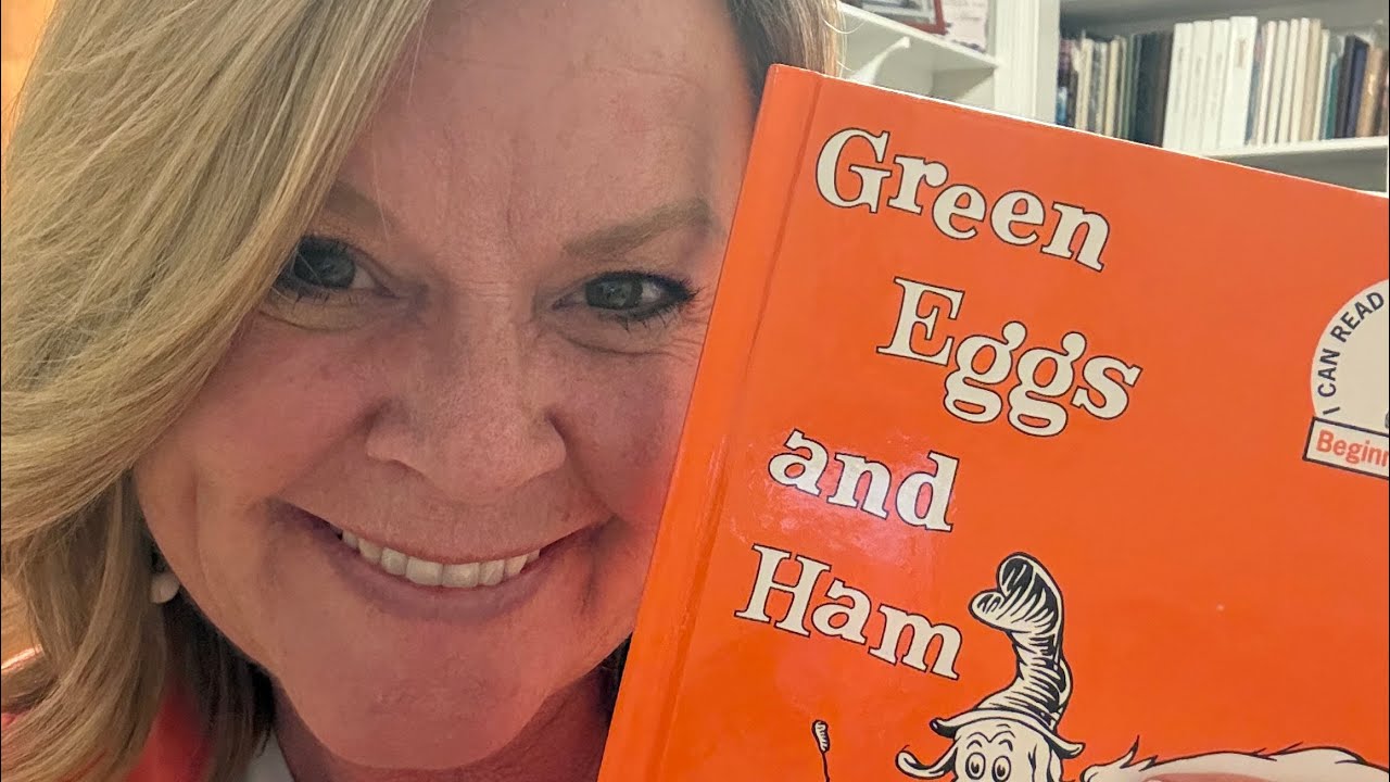 Yellow Grammy reads Green Eggs and Ham by Dr Seuss