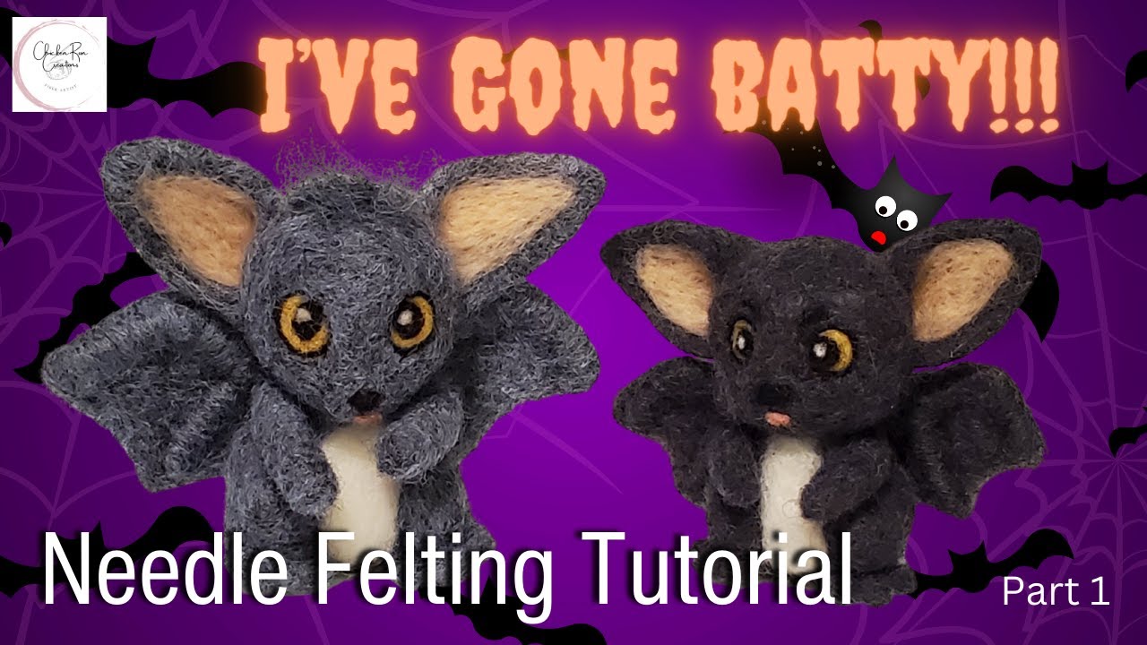 DIY Halloween BAT~ NEEDLE FELTED How To Easy Tutorial Instructions for Beginners Part 1