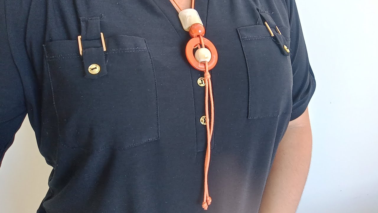 Colar macramé com argola lindo e fácil 😍