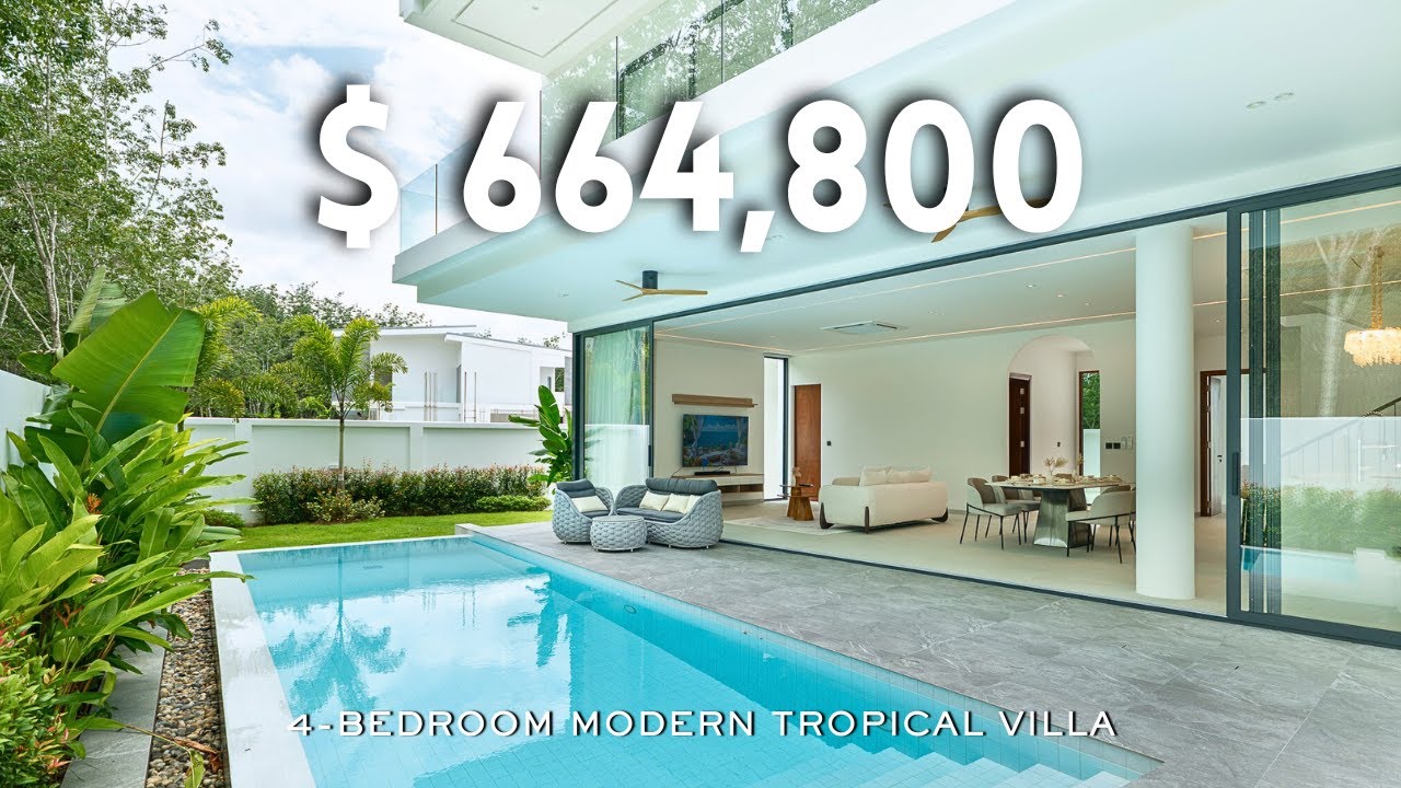 Explore $ 664K Modern Tropical 4-Bedroom Villa, in Thalang Phuket