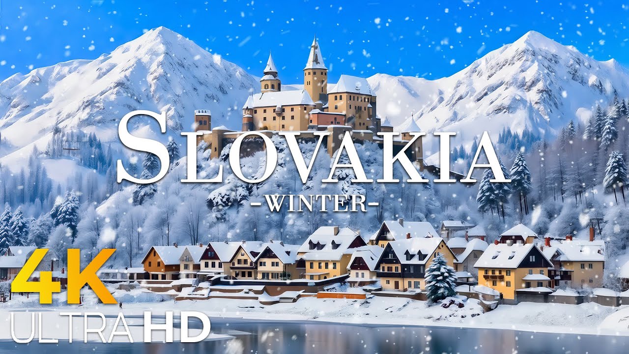 Winter in Slovakia 4K ❄️ Snowy Mountains, Fairytale Towns & Peaceful Winter Calm