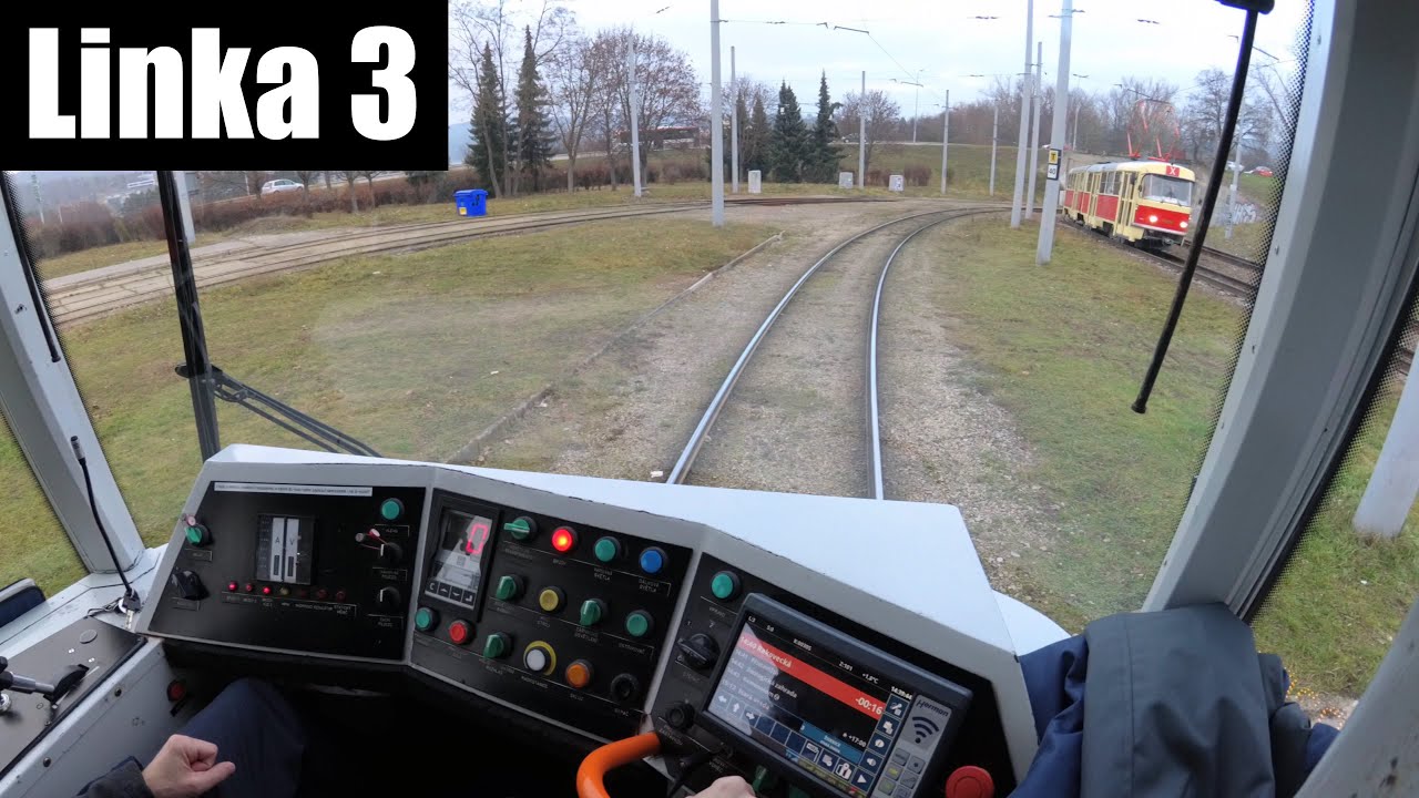Linka 3 Brno -- Bystrc Rakovecká - Stará osada [2x ČKD DS T3R] [Tram Cab View]
