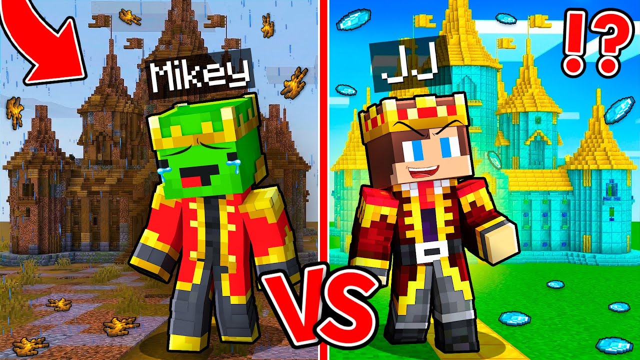 JJ and Mikey : POOR vs RICH King Battle - Maizen in Minecraft ! (Maizen)