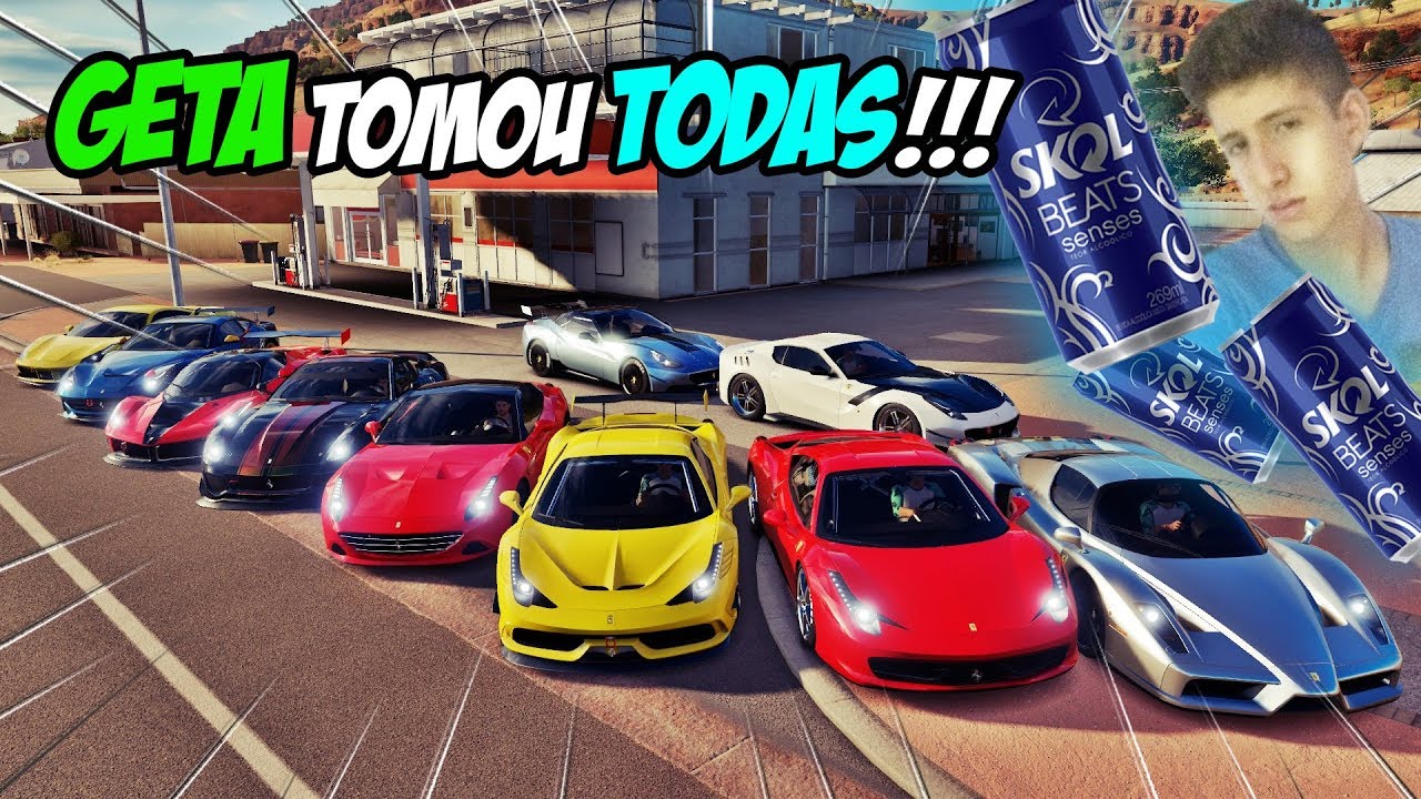 GETAWAY DRIVER BEBAÇO DE SKOL BEATS NO PILOTE DE UMA FERRARI EM GOLIAS - FORZA HORIZON 3 ONLINE
