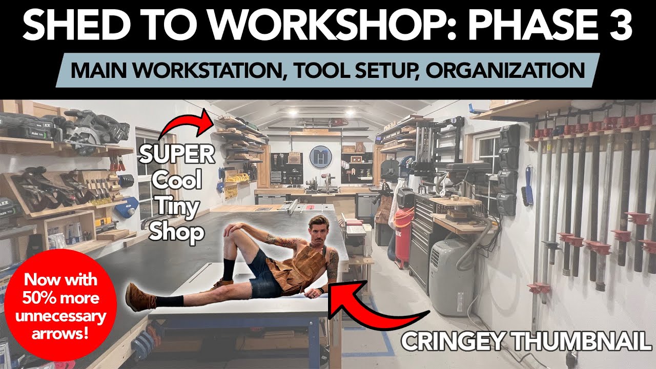 Tiny Shop with Morgan Hop: Episode 4 - Main workstation, tool setup, and organization