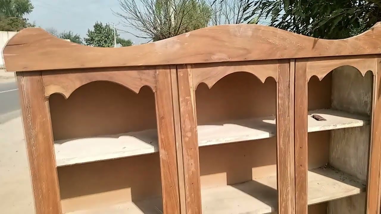 Old wooden showcase polish old furniture polish