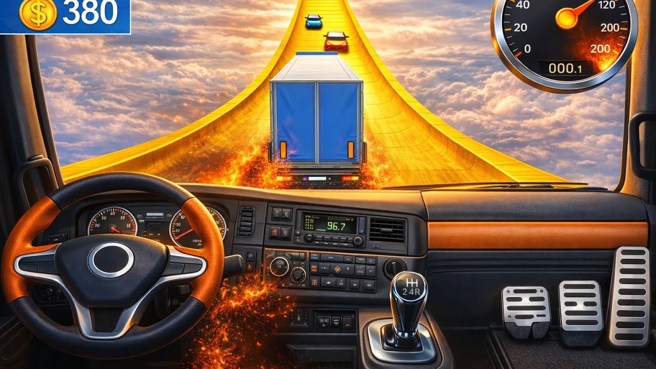 Mega Truck Simulator Game - Android game - impossible Truck Stunt game - vehicle change game 