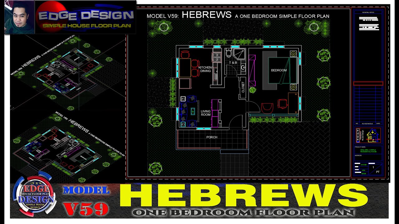 HEBREWS -  A ONE BEDROOM SIMPLE FLOOR PLAN MODERN DESIGN