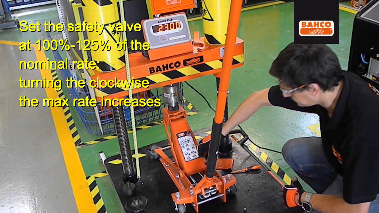 BAHCO HYDRAULIC JACKS-SAFETY VALVE OVERLOAD SETTING