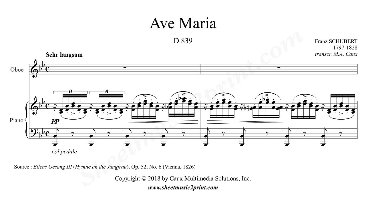 Schubert : Ave Maria - Oboe