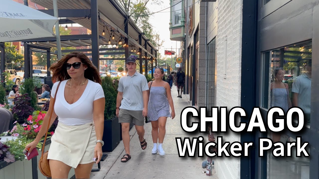 🇺🇸 Chicago Wicker Park 😎 Summer Walking Tour On Wednesday | August 6, 2025 | 4K 60fps