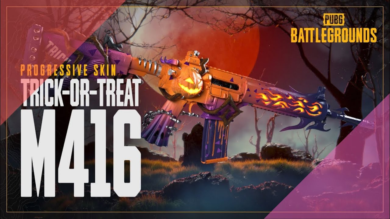 PUBG: Progressive skin TRICK-OR-TREAT M416 Upgrade To Level 8