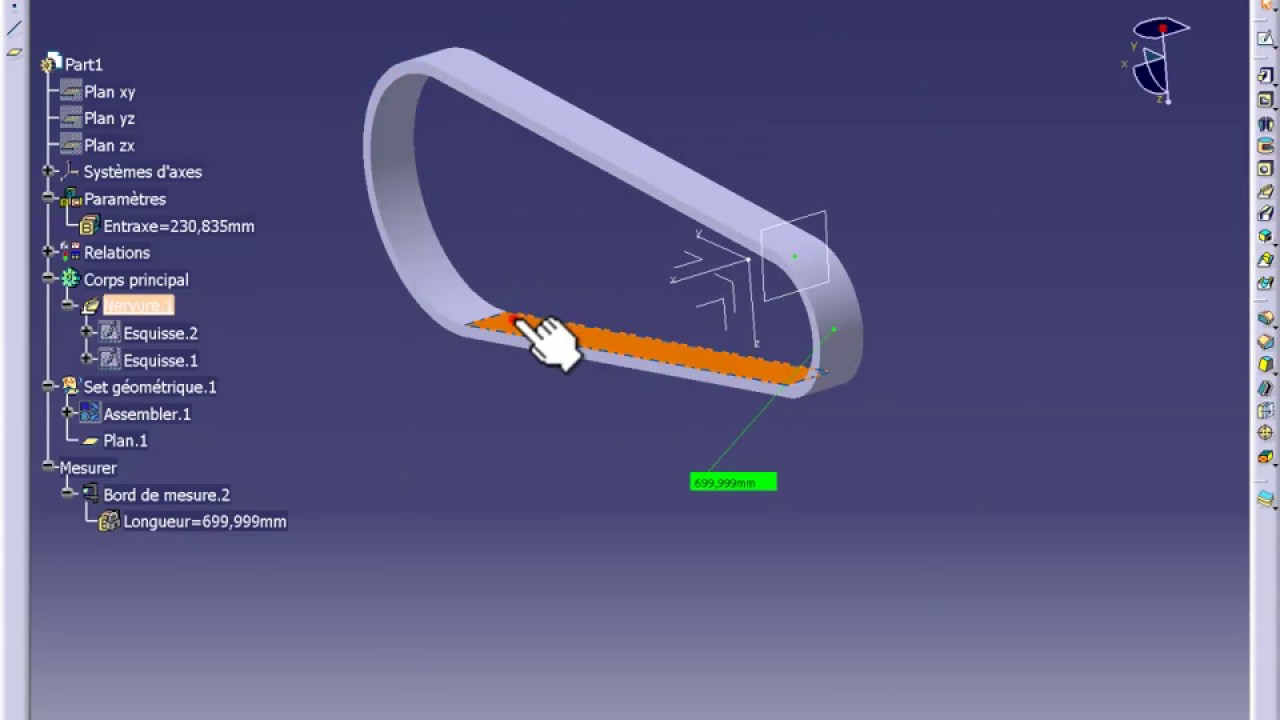 Making a belt on CATIA V5 - Réaliser Courroie plate sur CATIA V5